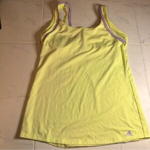 Adidas Bright Yellow Tank with Purple Accents.  EUC!